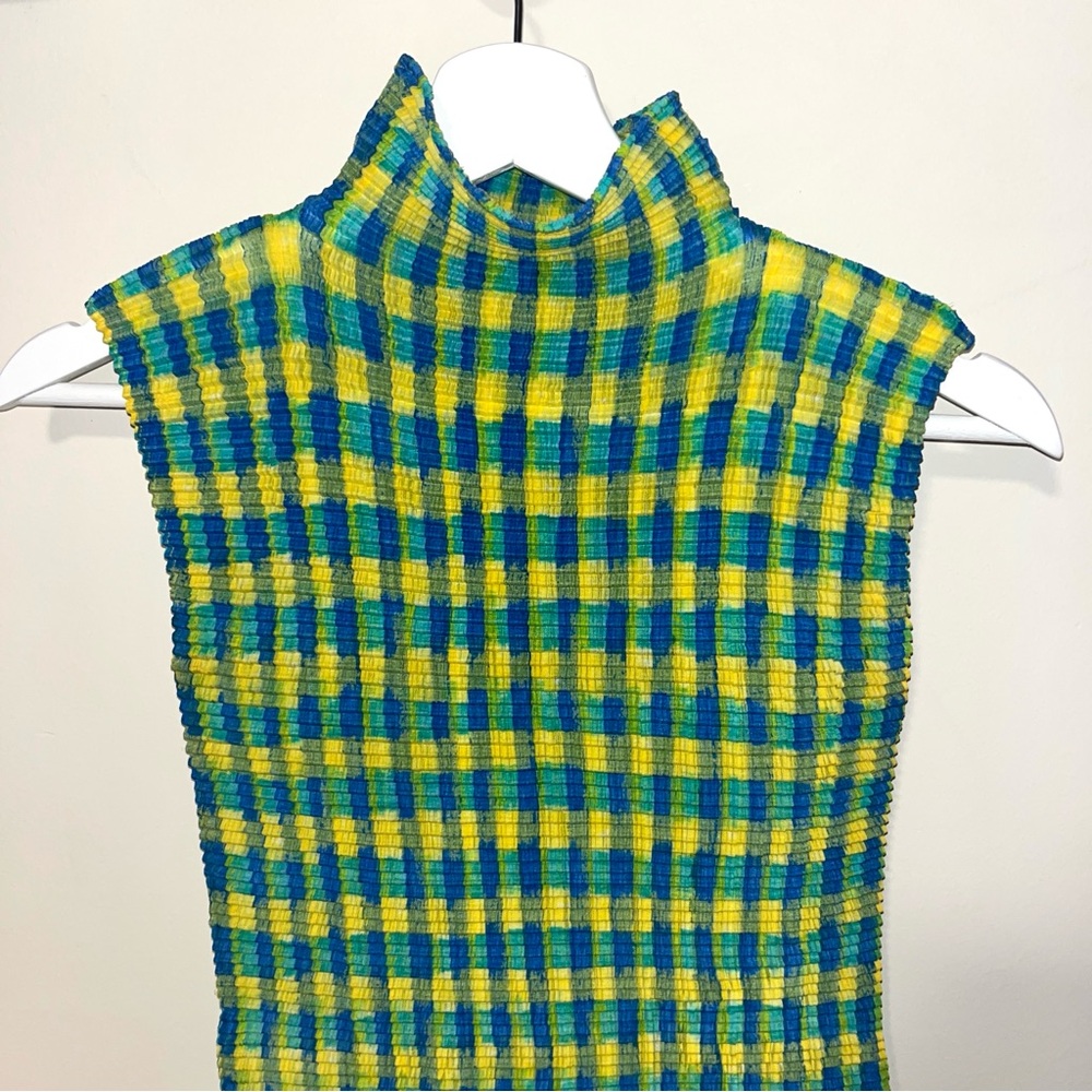 RARE Issey Miyake plaid sleeveless top - Picture 4 of 5
